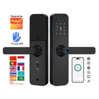 H1 CAIYI YiTechE Tuya TT Digital Fingerprint Wi-fi Bedroom Wood Door Smart Lock Indoor 5050 Cylinder Locks for Interior Room Wooden Doors