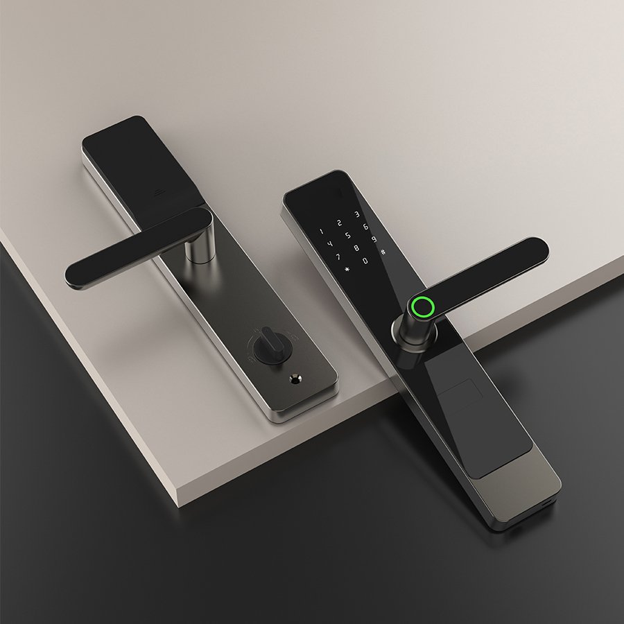 A1 CAIYI YiTechE Zigbee WiFi TTlock Tuya App Keyless Digital Fingerprint Smart Front Door TT Handle Lock with 6068 Mortise - 图片 4