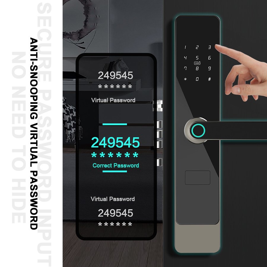 A1 CAIYI YiTechE Zigbee WiFi TTlock Tuya App Keyless Digital Fingerprint Smart Front Door TT Handle Lock with 6068 Mortise - 图片 6