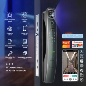 K904 CAIYI YiTechE Fully Automatic 3D Face Palm Vein Recognition Unlock Tuya APP Camera Visual Active Video Intercom Smart Door Locks