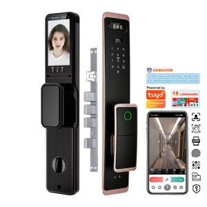 K914 CAIYI YiTechE Camera Visual Active Video Intercom 3D Face Palm Vein Recognition Unlock Full Automatic Smart Door Locks with Tuya APP