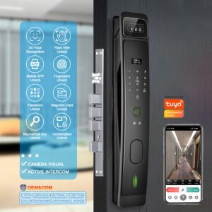 K903 CAIYI YiTechE Fully Automatic Camera Visual Video Active Intercom Palm Vein and 3D Face Recognition Smart Door Locks with Tuya APP