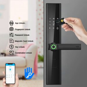 K2S CAIYI YiTechE TTLock APP Remote Control Digital Finger Print Scanner Smart Main Entry Door Lock with TT Remote Management System for Home Apartment