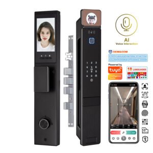 K650 CAIYI YiTechE AI Voice Interaction Active Visual Intercom 3D Face Palm Vein Identification Tuya WiFi Digital Smart Door Lock