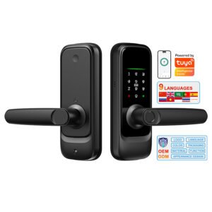 H5 CAIYI YiTechE WiFi Tuya Keyless Digital Password Card Biometric Fingerprint Smart Door Deadbolt Lock with Handle