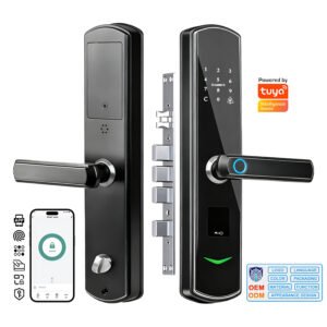 T3 CAIYI YiTechE WiFi Tuya APP Remote Management Electronic Password Biometric Fingerprint Digital Smart Door Handle Locks