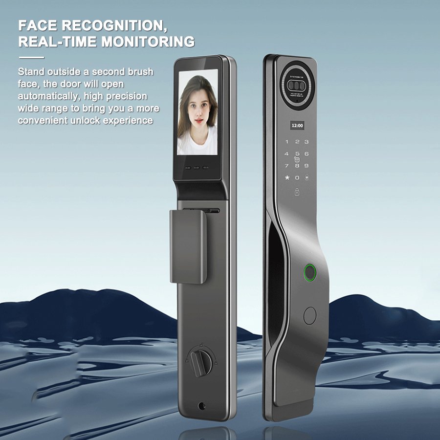 K917 CAIYI YiTechE Israel Smartlock 3D Face and Palm Vein Recognition WiFi Tuya Camera Video Intercom Digital Fingerprint Smart Door Lock with 6590 Israeli Mortise - 图片 12