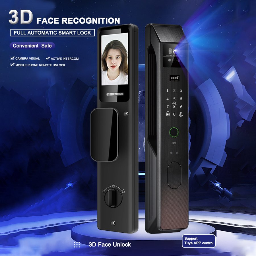 K906 CAIYI YiTechE Fully Automatic Active Video Intercom 3D Face Palm Vein Recognition Unlock Tuya APP Smart Door Locks with Camera Visual - 图片 3