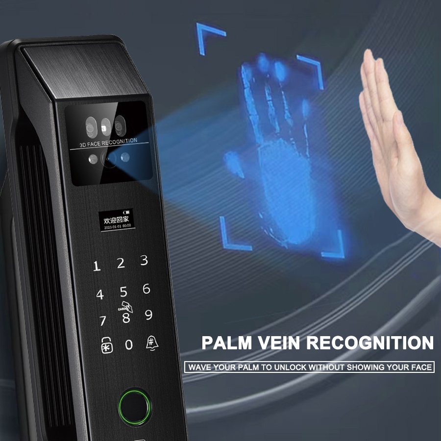 K906 CAIYI YiTechE Fully Automatic Active Video Intercom 3D Face Palm Vein Recognition Unlock Tuya APP Smart Door Locks with Camera Visual - 图片 5
