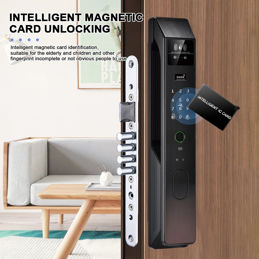 K906 CAIYI YiTechE Fully Automatic Active Video Intercom 3D Face Palm Vein Recognition Unlock Tuya APP Smart Door Locks with Camera Visual - 图片 11