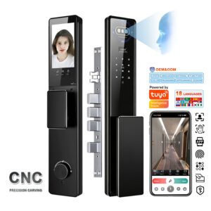 K960 CAIYI YiTechE CNC Aviation Aluminum Active Video Intercom Monitoring Camera Capture 3D Face Palm Vein Recognition Smart Door Lock with Tuya
