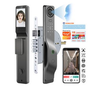 K917 CAIYI YiTechE Israel Smartlock 3D Face and Palm Vein Recognition WiFi Tuya Camera Video Intercom Digital Fingerprint Smart Door Lock with 6590 Israeli Mortise
