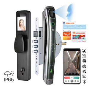 K920 CAIYI YiTechE IP65 Waterproof  Israel Smart Door Lock Palm Vein 3D Face Recognition Camera Video Intercom Fingerprint Smartlock with 6590 Israeli Mortise