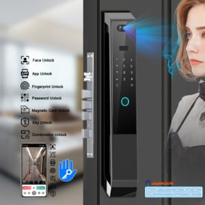 K38 CAIYI YiTechE TTLock APP 3D Face Recognition Full Automatic Electronic TT Smart Door Lock with Camera and 85 Hole Spacing Mortise