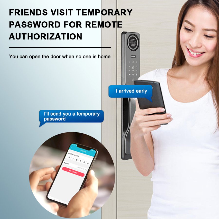 K917 CAIYI YiTechE Israel Smartlock 3D Face and Palm Vein Recognition WiFi Tuya Camera Video Intercom Digital Fingerprint Smart Door Lock with 6590 Israeli Mortise - 图片 7