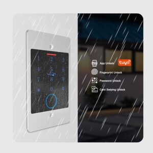 ACT64 CAIYI YiTechE Zinc Alloy Metal Embedded Concealed Installation WiFi Tuya IP66 Waterproof White Black Keypad Fingerprint Access Control System