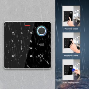 AC08 CAIYI YiTechE Zinc Alloy Tempered Glass IP66 Waterproof Metal Fingerprint Password ID Card Reader Touch Keypad Door Access Control System