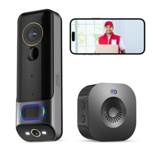MR12 CAIYI YiTechE Dual Camera Video Doorbell 190° Wide Angle Lens 2K WIFI Two Way Voice Intercom Infrared Monitoring Wireless Smart Door Bell